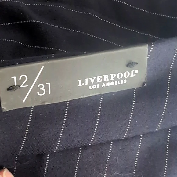 Liverpool Navy Stripes Knit Trousers Size 12/31 New With Tags - Picture 6 of 16